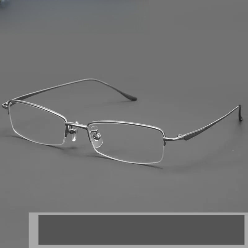 Women's Square Semi-Rimless Titanium Prescription Glasses 78560 — view 1 | Rx Spectacle