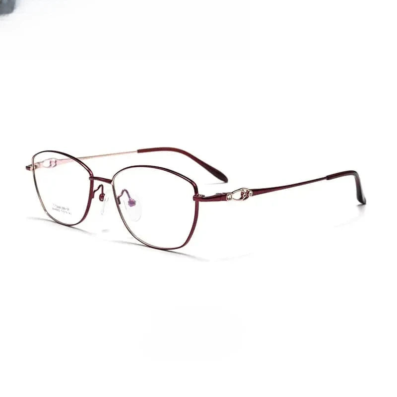Women's Cat Eye Full Rim Titanium Prescription Glasses 43002 — view 6 | Rx Spectacle