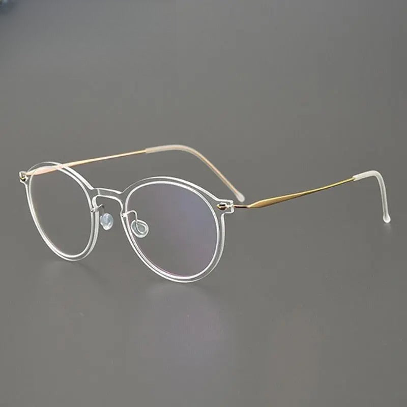 Unisex Round Full Rim Titanium Prescription Glasses Gxyj955 — view 2 | Rx Spectacle