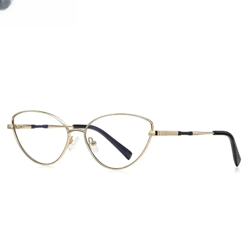 Women's Cat Eye Full Rim Alloy Reading Glasses 3047 — view 8 | Rx Spectacle
