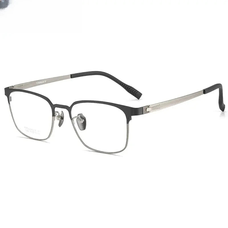 Unisex Square Full Rim Titanium Prescription Glasses 881282 — view 7 | Rx Spectacle