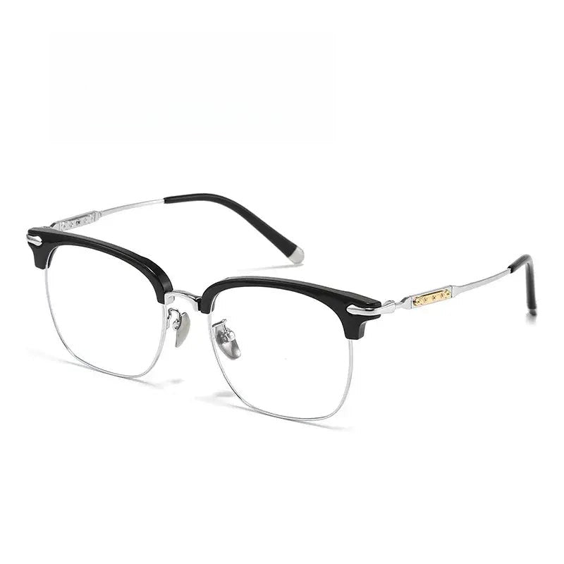 Unisex Square Full Rim Titanium Prescription Glasses 122214 — view 1 | Rx Spectacle