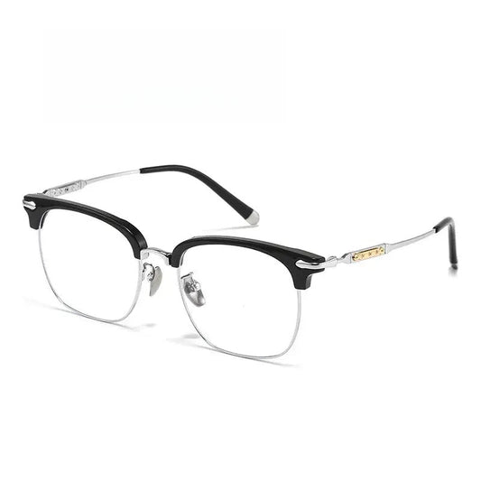 Unisex Square Full Rim Titanium Prescription Glasses 122214 — view 1 | Rx Spectacle