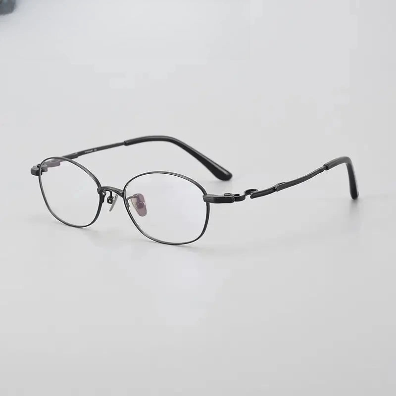 Unisex Oval Full Rim Titanium Prescription Glasses 77049 — view 3 | Rx Spectacle