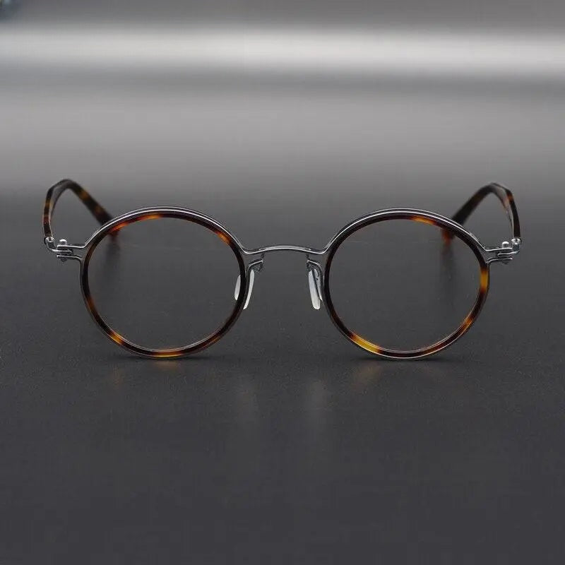 Unisex Round Full Rim Acetate Prescription Glasses Gxyj07 — view 3 | Rx Spectacle