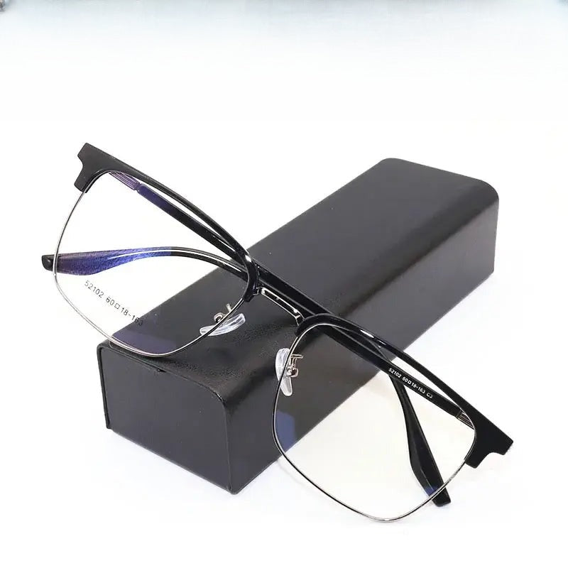 Men's Square Full Rim Titanium Oversized Prescription Glasses 521020 — view 1 | Rx Spectacle