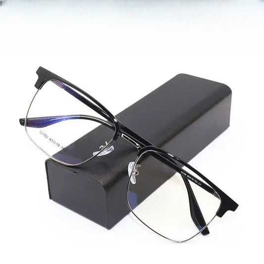 Men's Square Full Rim Titanium Oversized Prescription Glasses 521020 — view 1 | Rx Spectacle