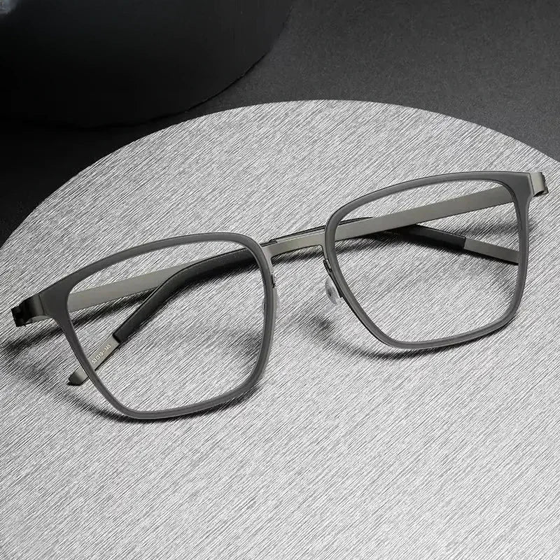 Unisex Square Full Rim Titanium Oversized Prescription Glasses 599749 — view 1 | Rx Spectacle