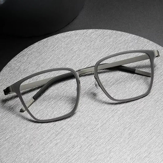 Unisex Square Full Rim Titanium Oversized Prescription Glasses 599749 — view 1 | Rx Spectacle
