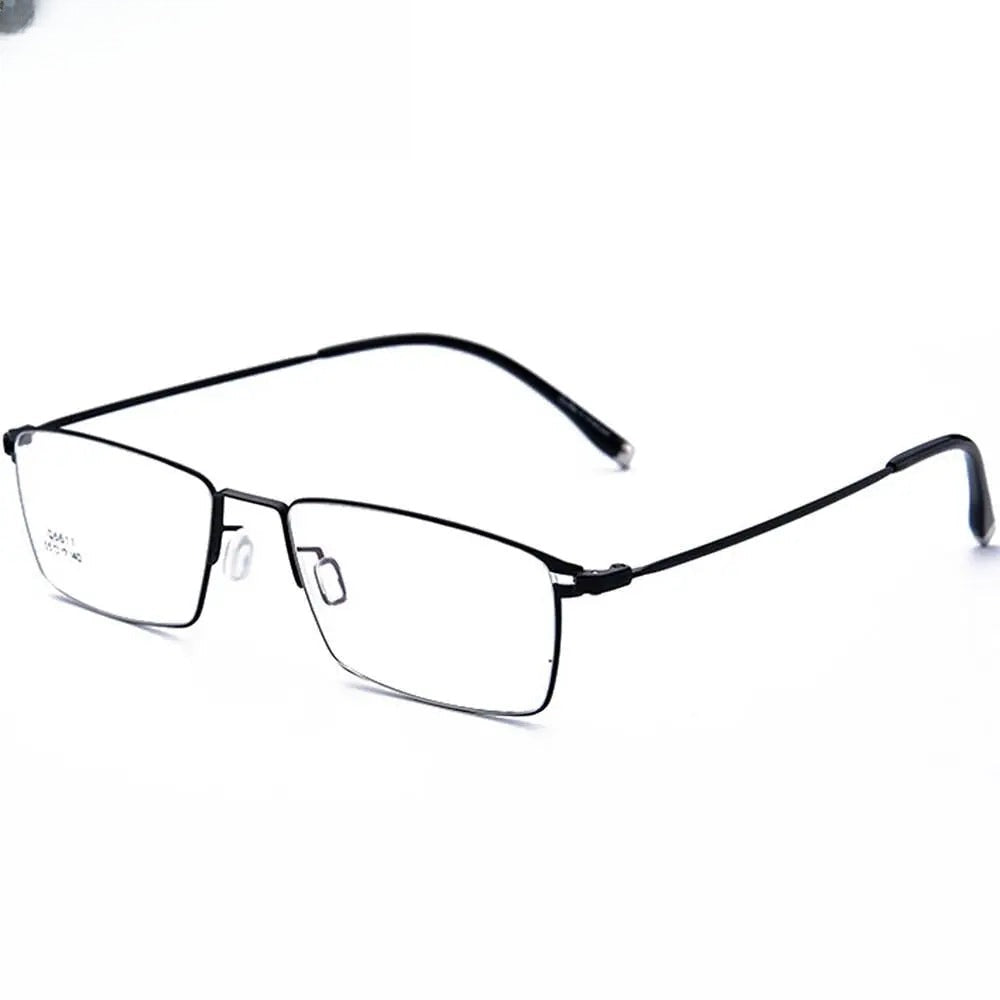 Men's Square Full Rim Titanium Prescription Glasses 6611 — view 2 | Rx Spectacle