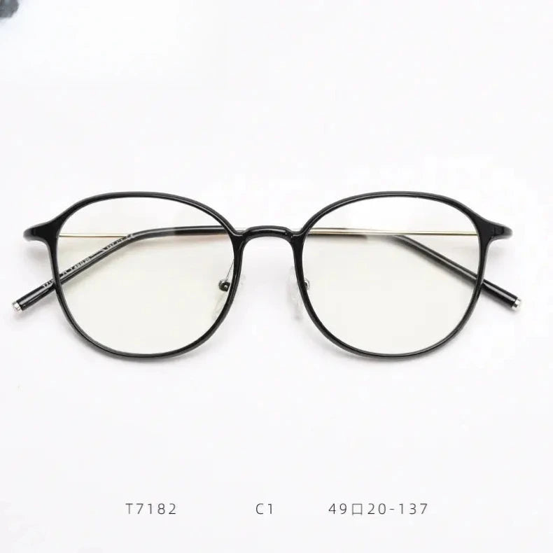 Women's Round Full Rim Titanium Prescription Glasses 718276 — view 10 | Rx Spectacle