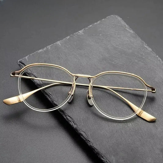 Women's Oval Full Rim Titanium Prescription Glasses 822131 — view 1 | Rx Spectacle