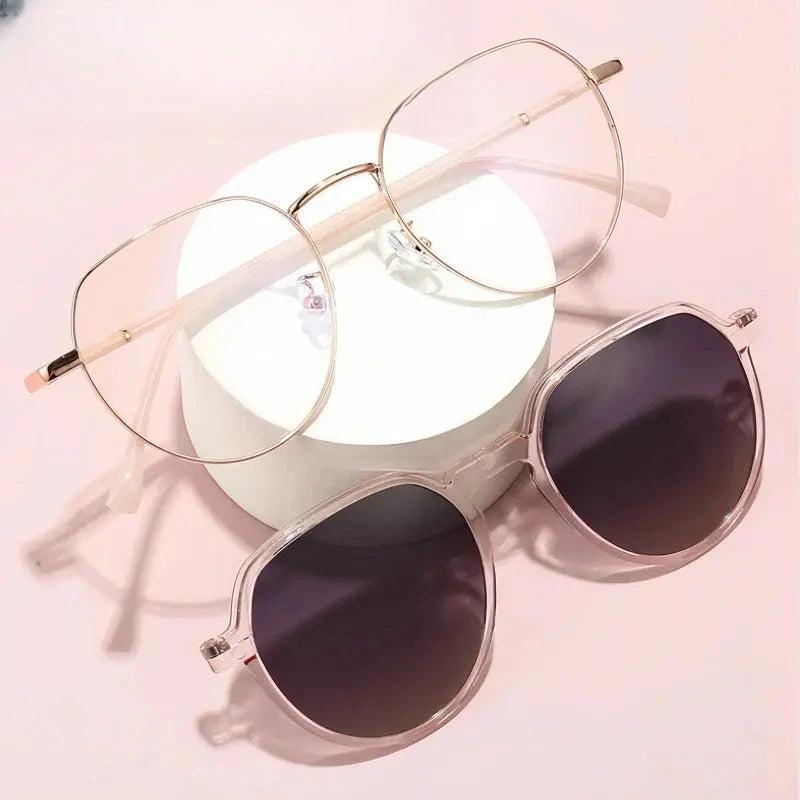 Women's Polygon Full Rim TR90 Clip-On Prescription Glasses 81001 — view 1 | Rx Spectacle