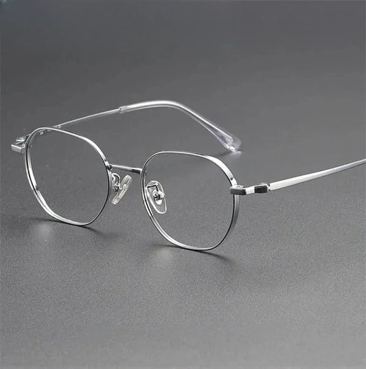 Women's Round Full Rim Stainless Steel Flat Top Prescription Glasses 124208 — view 1 | Rx Spectacle