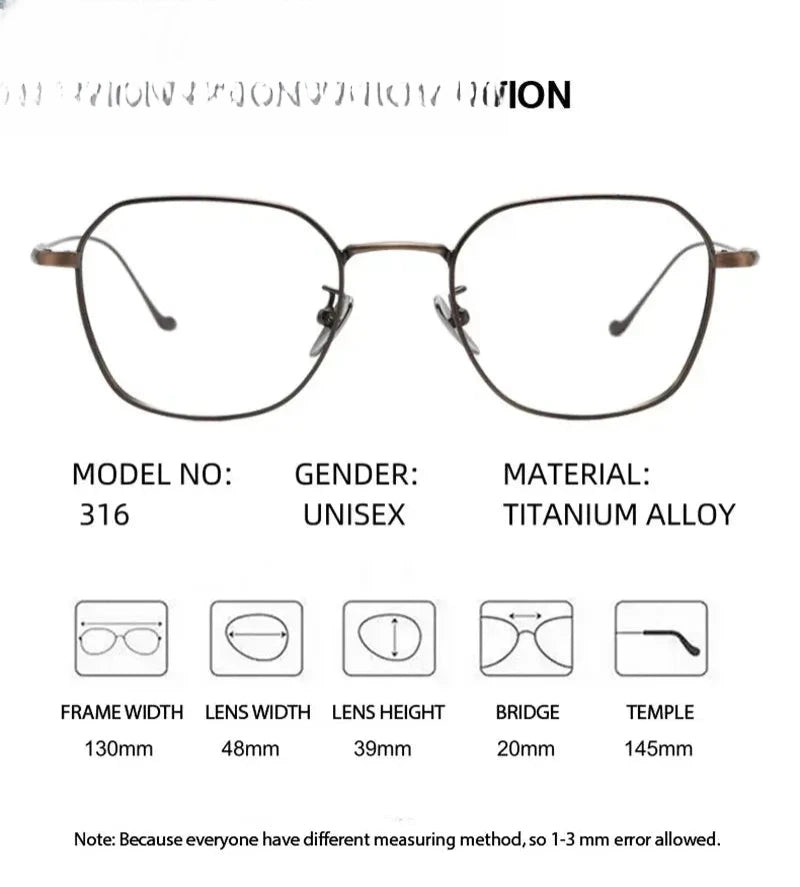 Women's Polygon Full Rim Titanium Prescription Glasses 369316 — view 3 | Rx Spectacle