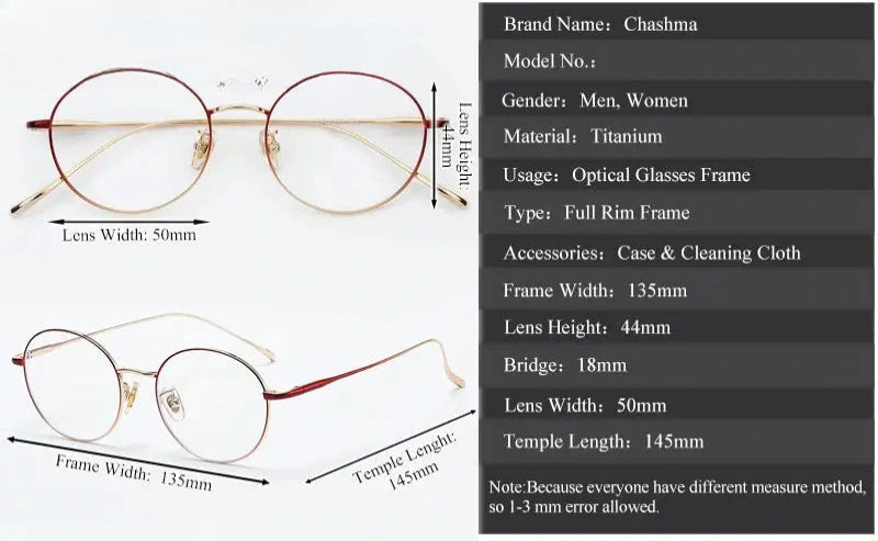 Women's Round Full Rim Titanium Prescription Glasses 72093 — view 2 | Rx Spectacle