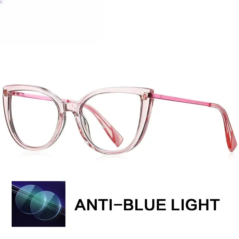 Women's Cat Eye Full Rim Titanium Reading Glasses G2128 — view 6 | Rx Spectacle