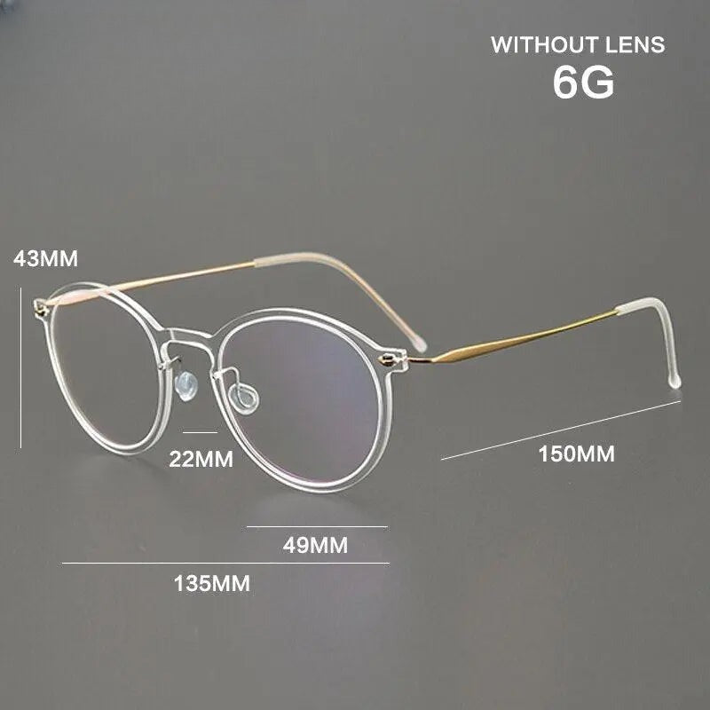 Unisex Round Full Rim Titanium Prescription Glasses Gxyj955 — view 10 | Rx Spectacle