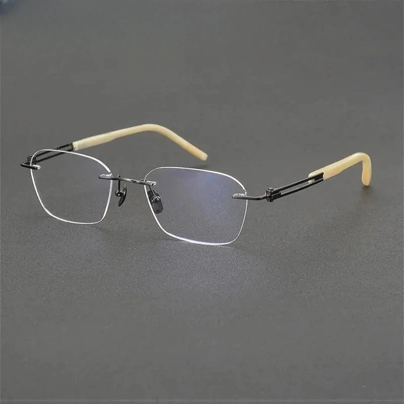 Men's Polygon Rimless Titanium Prescription Glasses 611005 — view 1 | Rx Spectacle