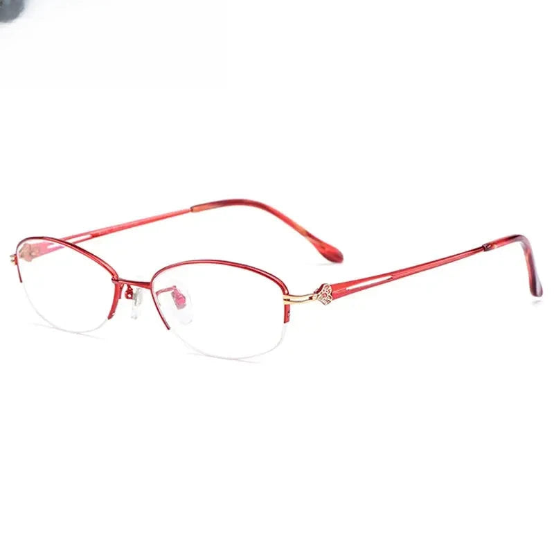 Women's Oval Semi-Rimless Stainless Steel Prescription Glasses 98316 — view 7 | Rx Spectacle