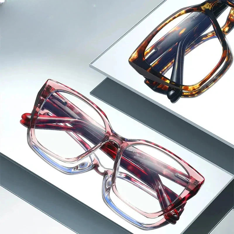 Women's Cat Eye Full Rim Titanium Prescription Glasses 87216 — view 1 | Rx Spectacle