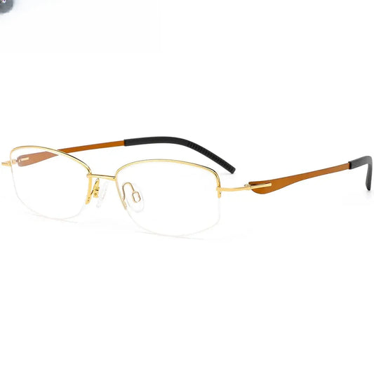 Unisex Oval Semi-Rimless Titanium Screwless Prescription Glasses 350031 — view 1 | Rx Spectacle