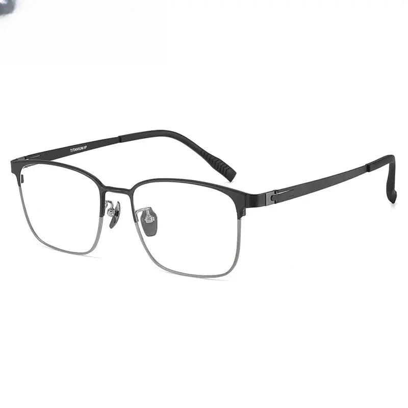 Men's Square Full Rim Titanium Prescription Glasses 771285 — view 5 | Rx Spectacle