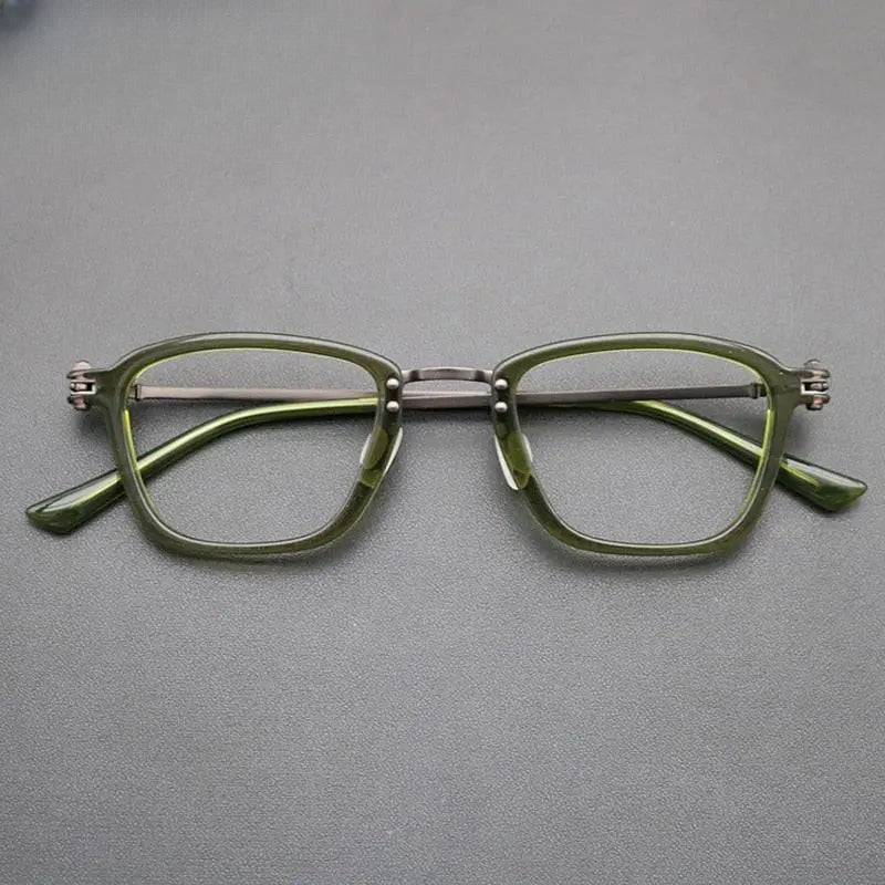Unisex Square Full Rim Titanium Prescription Glasses Gxyj694 — view 3 | Rx Spectacle