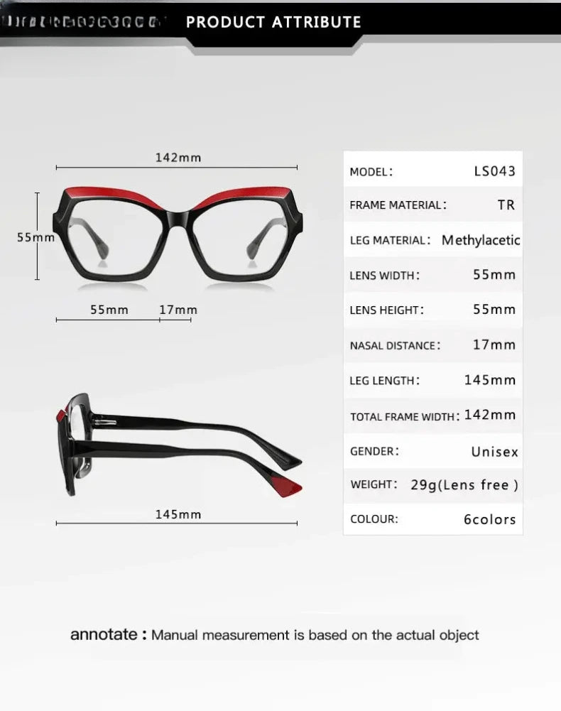 Women's Polygon Full Rim Titanium Reading Glasses 97043 — view 2 | Rx Spectacle