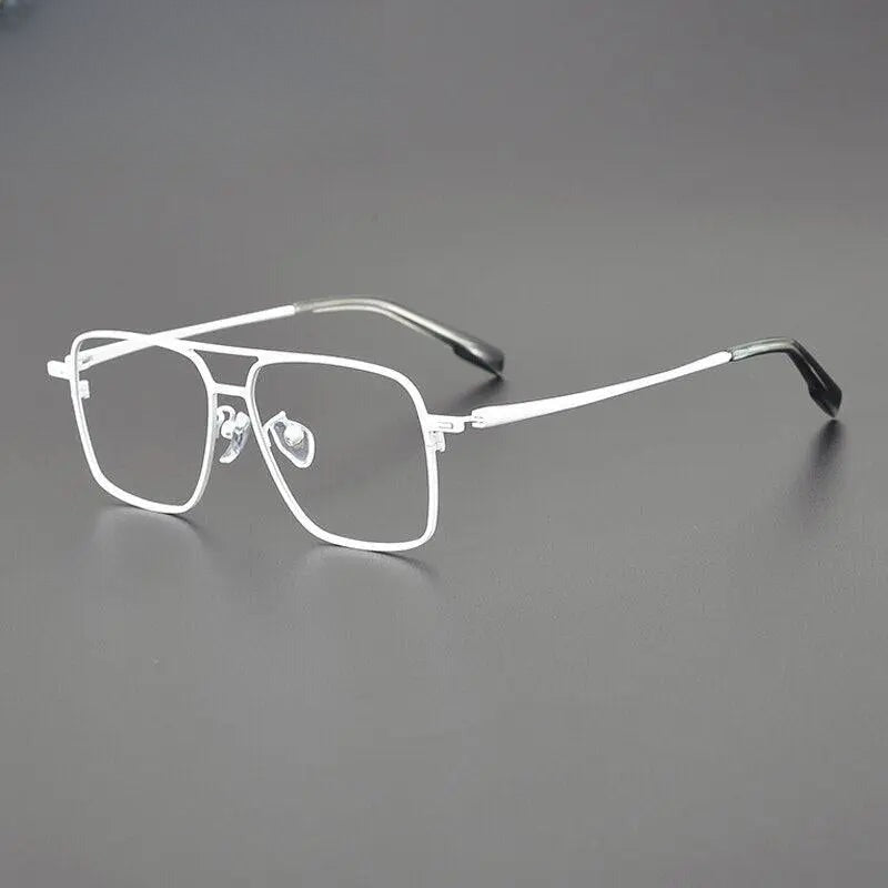 Unisex Square Full Rim Titanium Double Bridge Prescription Glasses Gxyj1115 — view 4 | Rx Spectacle