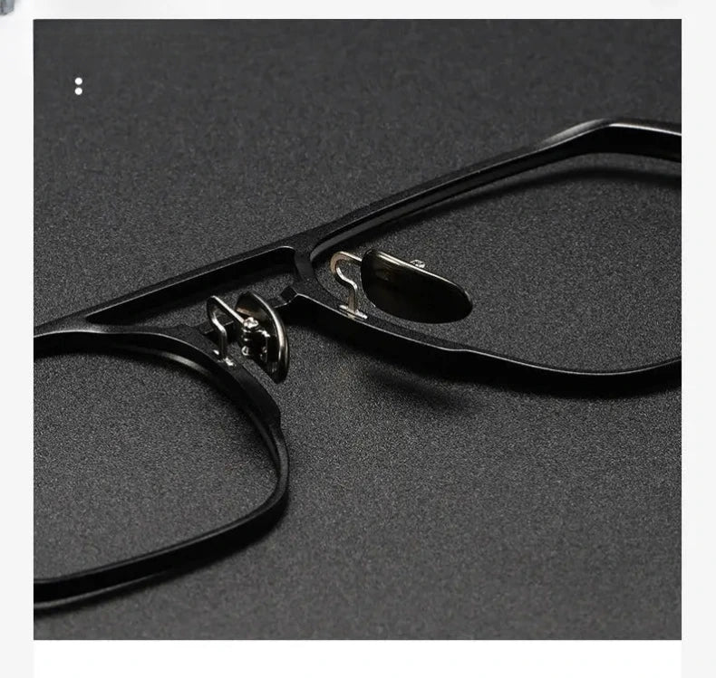 Unisex Square Full Rim Titanium Double Bridge Prescription Glasses V2239 — view 6 | Rx Spectacle