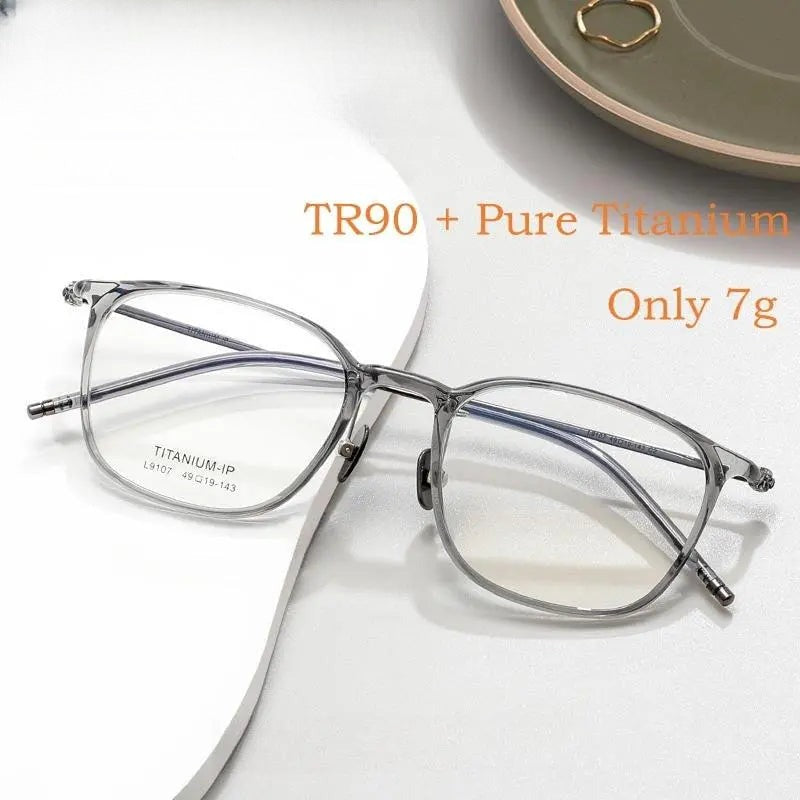 Unisex Square Full Rim Titanium Prescription Glasses L9107 — view 1 | Rx Spectacle