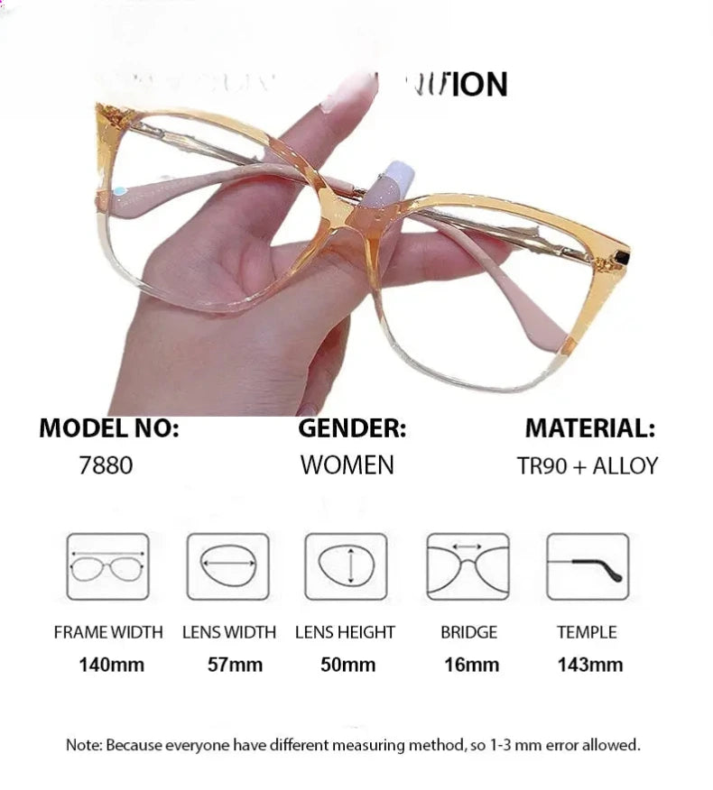 Women's Cat Eye Full Rim Titanium Prescription Glasses 77880 — view 2 | Rx Spectacle