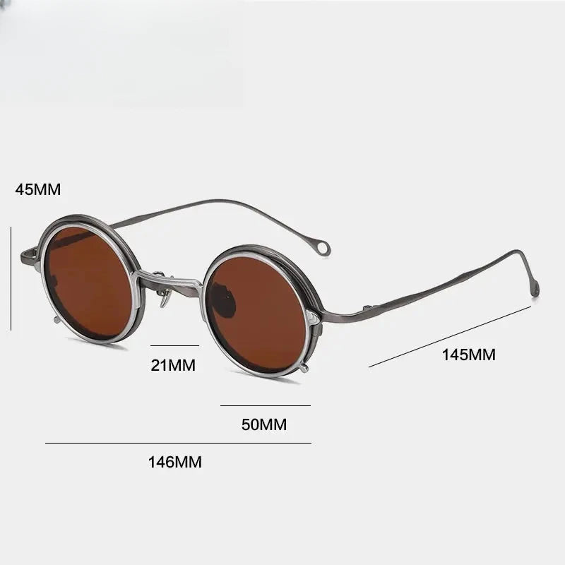 Unisex Round Full Rim Titanium Clip-On Prescription Glasses 1484 — view 5 | Rx Spectacle