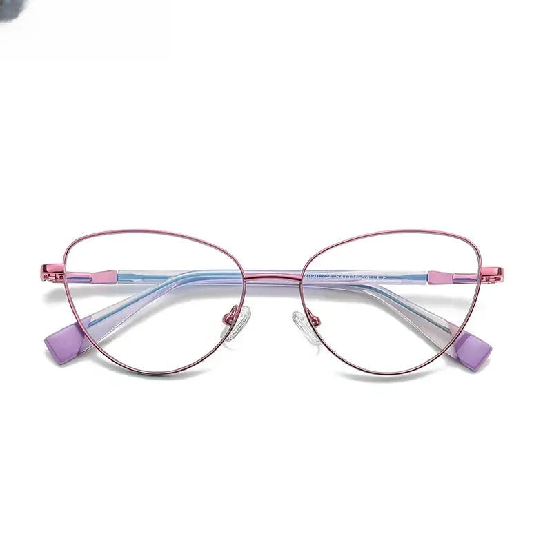 Women's Cat Eye Full Rim Alloy Reading Glasses 3020 — view 9 | Rx Spectacle