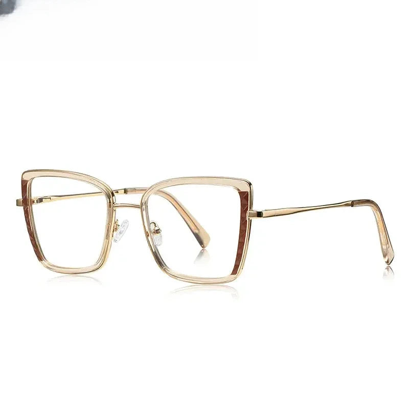 Women's Square Full Rim Titanium Prescription Glasses 31464 — view 7 | Rx Spectacle