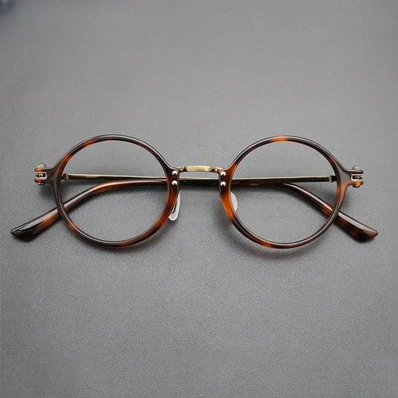 Unisex Round Full Rim Titanium Prescription Glasses Gxyj696 — view 9 | Rx Spectacle