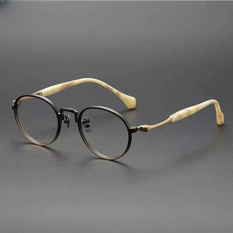 Women's Round Full Rim Titanium Prescription Glasses 80867 — view 1 | Rx Spectacle