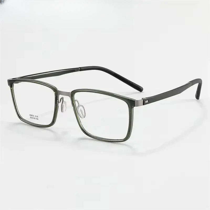 Women's Square Full Rim Titanium Prescription Glasses 612673 — view 1 | Rx Spectacle
