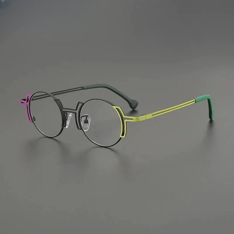Women's Round Full Rim Titanium Prescription Glasses G85858 — view 4 | Rx Spectacle