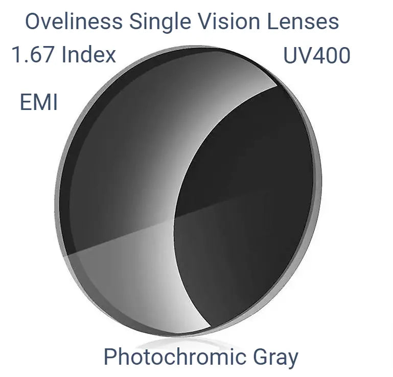1.67 Index Single Vision Photochromic Gray Polyurethane Lenses — view 1 | Rx Spectacle