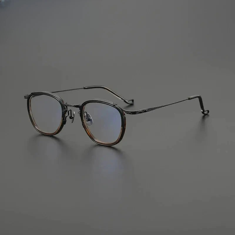 Unisex Square Full Rim Titanium Oversized Prescription Glasses G9016 — view 5 | Rx Spectacle