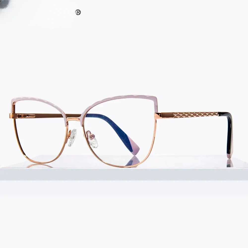 Women's Butterfly Full Rim Alloy Reading Glasses 3024 — view 4 | Rx Spectacle