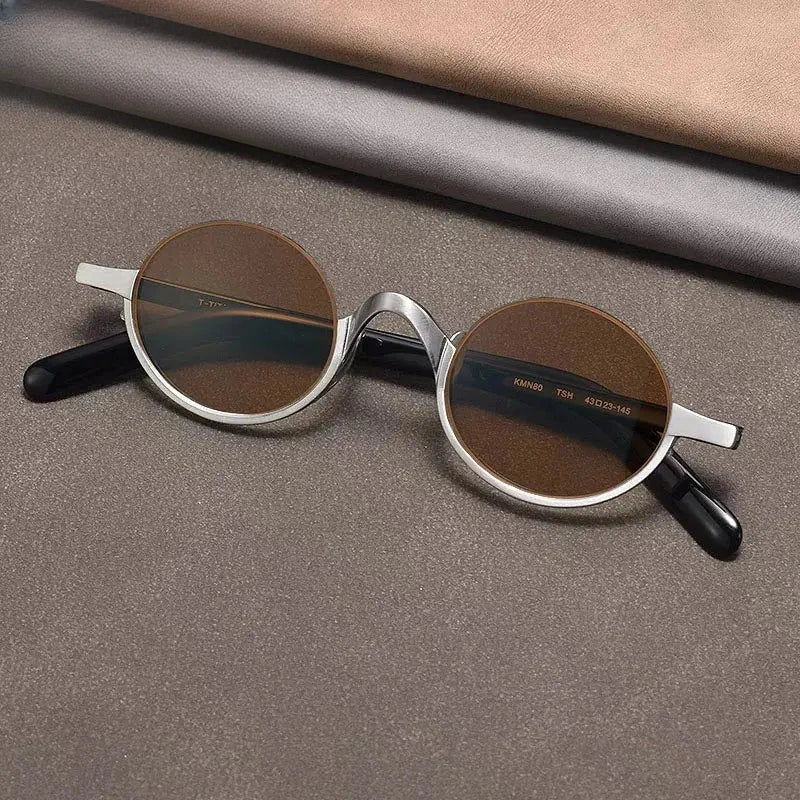 Unisex Oval Semi-Rimless Titanium Prescription Glasses Y4338 — view 1 | Rx Spectacle
