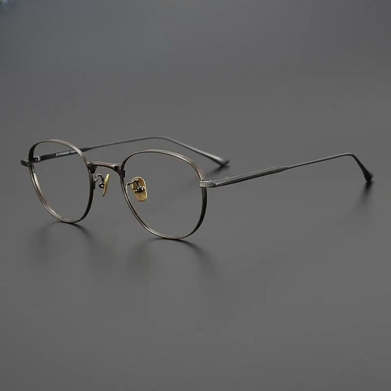 Unisex Round Full Rim Titanium Prescription Glasses Gxyj988 — view 5 | Rx Spectacle