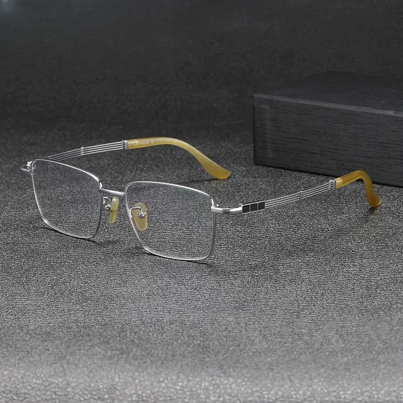 Unisex Square Full Rim Titanium Prescription Glasses Gxy1497 — view 1 | Rx Spectacle