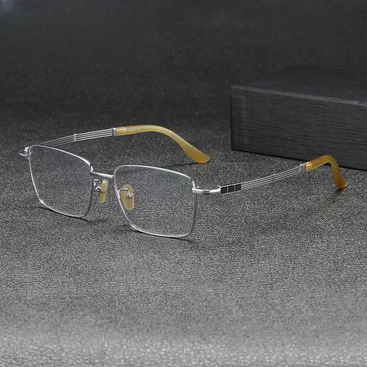 Unisex Square Full Rim Titanium Prescription Glasses Gxy1497 — view 1 | Rx Spectacle