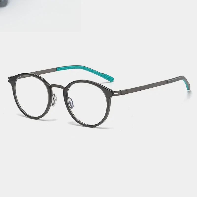 Unisex Round Full Rim Titanium Prescription Glasses 39606 — view 6 | Rx Spectacle
