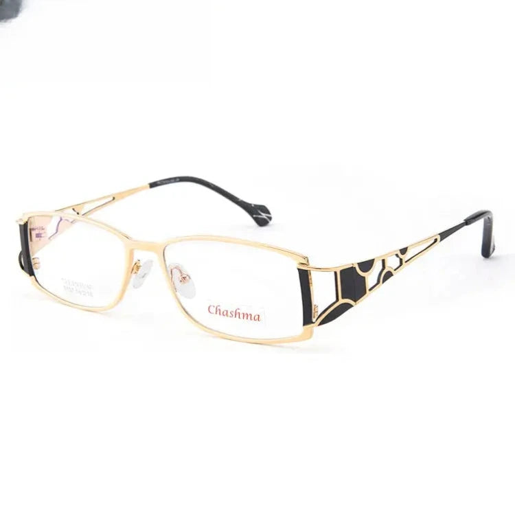 Women's Rectangular Full Rim Titanium Prescription Glasses 91373 — view 7 | Rx Spectacle