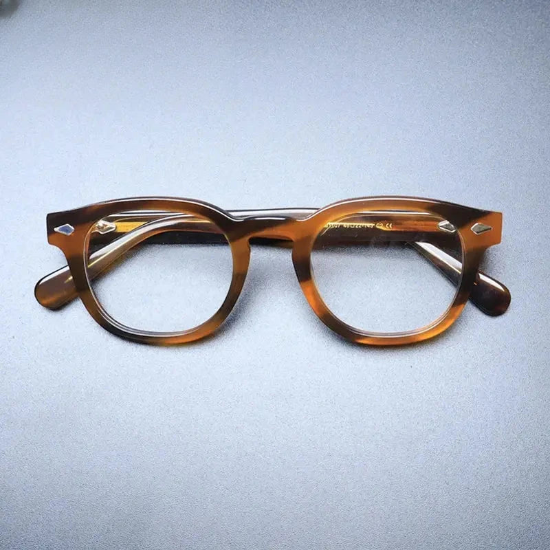 Unisex Round Full Rim Acetate Clip-On Prescription Glasses 1237 — view 6 | Rx Spectacle